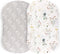 Pobibaby - 2 Pack Premium Bassinet Sheets for Standard Bassinets - Ultra-Soft Jersey Knit, Stylish Floral Pattern, Safe and Snug for Baby (Wildflo...