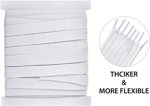 Shappy Elastic for Sewing Knit Elastic Band(1/2 Inch X 11 Yards,White)...