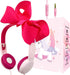 Priness bots Wired Kids Headphones with Mic for School/Travel,95dB Volume Limited,Shareport,On/Over Ear Bow Headsets with Nylon Cable (Pink)...