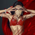 Sanfenly Belly Dance Jewelry Set for Women Cosplay Gold/Silver Coins Veil Triangle Bracelets with Ring and Coin Anklet Halloween Carnival Dance Pl...