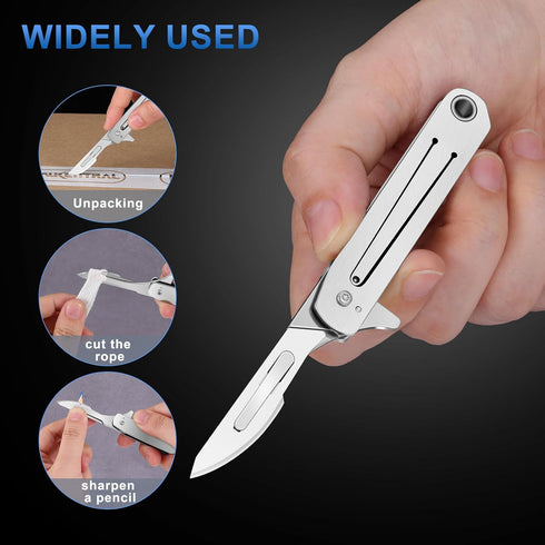 Folding Scalpel Knife, Keychain Pocket Knife for Men EDC Pocket Utility Knife with 20pcs #23 Replaceable Blades...