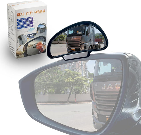 Car Blind Spot Mirror, HD Glasses Car Auxiliary Mirrors, Car Rearview Mirror Convex Wide Angle Stick + Clip On, Adjustable for Cars SUV Trucks Lef...