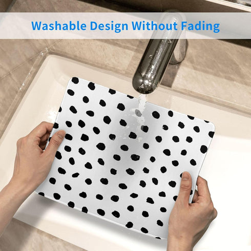 Polka Dots Square Mouse Pad Boho,White Small Mouse Pads for Desk Wireless Mouse,Stitched Edge Mousepad Non-Slip Rubber Base Gaming Mouse Mat for C...
