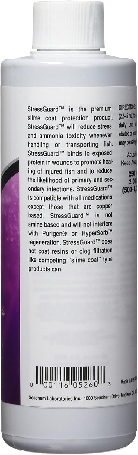 Seachem StressGuard Slime Coat Protection - Stress and Toxic Ammonia Reducer 250 ml...