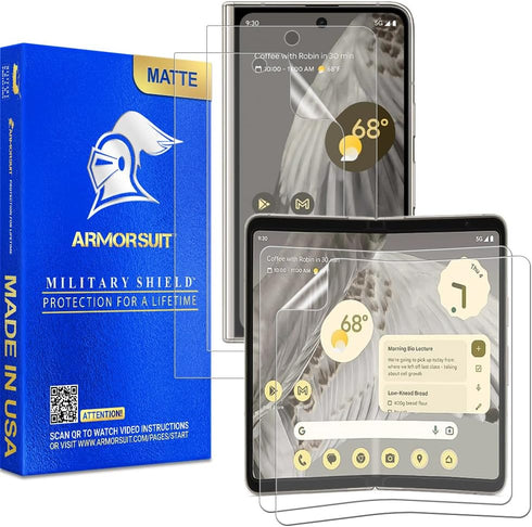 ArmorSuit 2+2 Pack Anti-Glare Screen Protector Designed for Google Pixel Fold Case Friendly MilitaryShield Matte Film - Made in USA......