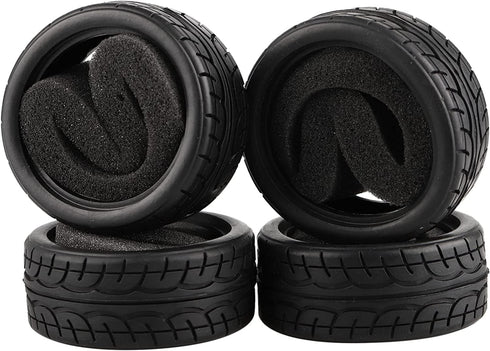 8pcs 1/10 on Road Soft Tires Tyres Fit for RC 1:10 Touring On Road Car Wheels Rim Black...