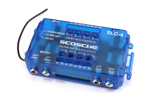 SCOSCHE SLC4 Car Stereo Speaker 4-Channel Audio Lineout Converter/OEM Amplifier Adapter with Adjustable Level Controls...