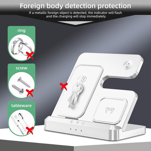 Wireless Charger,3 in 1 Wireless Charging Station for iPhone15 14 13 12 11 Pro Max/X/8,Charger Stand for Apple Watch Series 9 8 Ultra 7 6 SE 5 4 3...