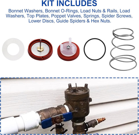 RK1-720A Pressure Vacuum Breaker Repair Kit, for Zurn Wilkins 1/2”, 3/4”, and 1”Pressure Vacuum Breaker...
