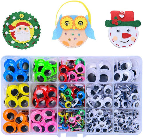 6mm-20mm Wiggle Eyes Self-Adhesive for Craft Stickers, Black and Colorful Googly Eyes for DIY Scrapbooking...
