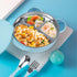 Stainless Steel Baby Feeding Bowl, Toddler Suction Plate with Lid Spoon and Fork, Perfect for Children (Blue)...
