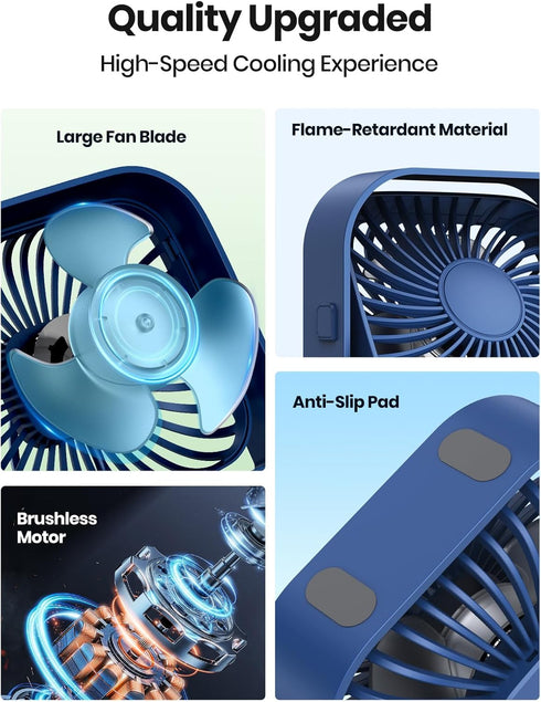 TOPK USB Desk Fan 2Pack Mini Personal Fan Portable, Strong Airflow & Quiet Operation, USB Powered, Three-Speed Wind Small USB Fan for Desk, 360° R...
