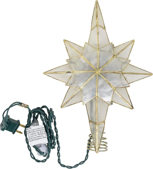 Kurt Adler UL0214/C 10-Light Capiz Star of Bethlehem Clear Treetop...