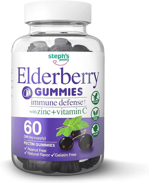 Elderberry Gummies with Vitamin C and Zinc - Immune Booster Elderberry Gummies For Adults and Kids - Vegan Natural Ingredients Defense Multivitami...