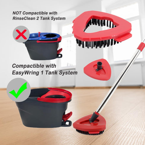 Scrub Brush with Mop Base Floor Brush Head Compatible with Spin Mop 1 Tank System Deck Brush Floor Scrubber Brush Stiff Bristle Brush Cleaning Bru...