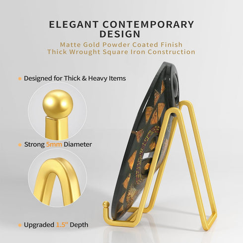Plate Stands for Display - 6 Inch Metal Square Wire Plate Holder Display Stand + Picture Frame Stand Holder Easel for Book, Decorative Plate, Plaq...