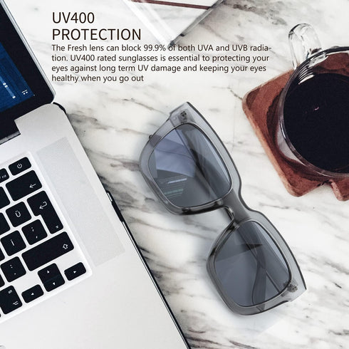 The Fresh Flat Lens Retro Oversized Square Sunglasses for Women...