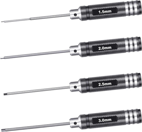 Neewer Lightweight Titanium Nitride Coating Hex Driver Wrench 4 Piece Set, Hex Screw driver Tools Kit Set for RC Helicopter (1.5mm/2mm/2.5mm/3.0mm...