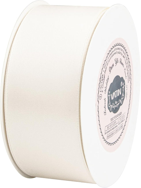 VATIN Double Face Cream Satin Ribbon 1-1/2" Continuous 25 Yards,Cream Polyester Fabric Ribbon use for Bows Bouquet, Gift Wrapping, Floral Arrangem...
