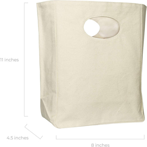 Organic Cotton Canvas Lunch Bag - Eco Friendly & Machine Washable | Perfect for Men, Women & Kids | Reusable Lunch Tote for Work, School - Easy to...