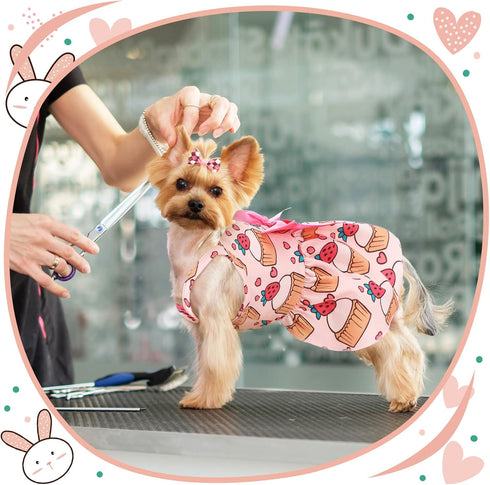 6 Pieces Puppy Dog Dress Pet Bowknot Princess Dress Puppy Floral Vest Skirt Pet Summer Dress Dog Cute Rosette Sundress Apparel for Small Dog Cat P...