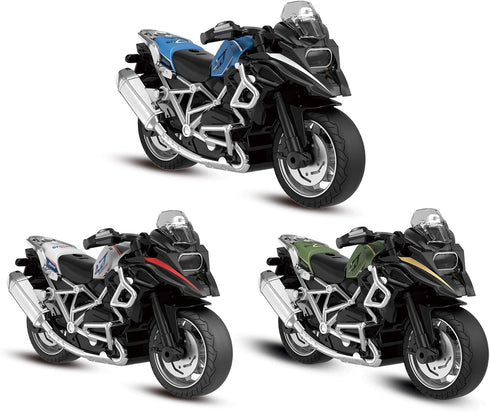 Diecast Motorcycle Toy - Pull Back Toy Cars with Sound and Light Toy,Motorcycle Toys for Boys,Toys for 3-9 Year Old Boys (White)...