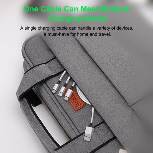 Multi 3 in 1 USB Long iPhone Charging Cable, 3M/10Ft Nylon Braided Universal Phone Charger Cord USB C/Micro USB/Lightning Connector Adapter for An...