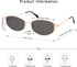 Retro Oval Sunglasses For Women Men Hexagonal Rectangle Metal Frame Sun Glasses AP3625...