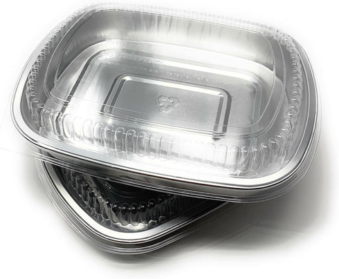ReHeatables Aluminum Food and Storage Containers Reusable and Disposable Tray with Lids Freezer Oven Safe Meal Prep Baking Roasting Storing Reheat...