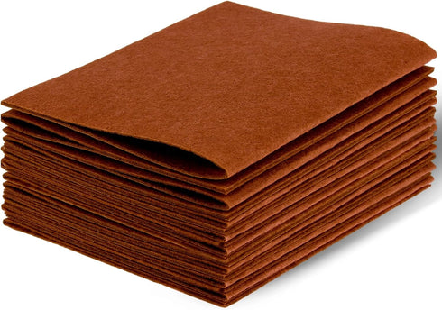 Felt Sheets Fabric, 7" x 11" Felt Fabric for Crafts 10Pcs Halloween Christmas Fabric Fall Felt for DIY and Sewing Projects (Brown)...