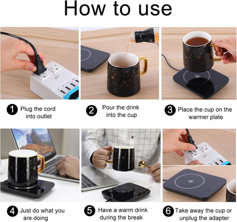Misby Mug Warmer, Coffee Cup Warmer with Auto Shut Off, Gravity-Induction Coffee Warmer for Desk Use, Coffee Mug Warmer for Coffee Lovers Gift Kee...