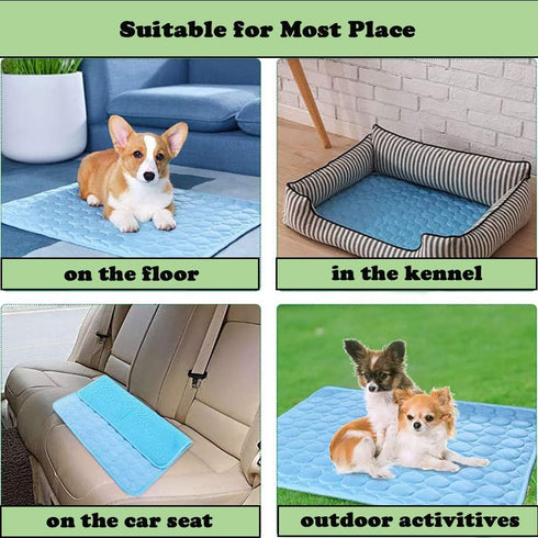 Love Dream Pet Cooling Mat for Dogs, Pet Dog Self Cooling Pad, Ice Silk Self Cooling Mat Sleep Pad Foldable and Washable Summer Cool Mat Blanket f...