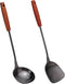 FJNATINH Spatula & Ladle Wok Tool Set, 14.2-15 inches Wok Utensils, Stainless Steel Wok Spatula...