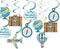 30CT Travel Themed Hanging Swirl Decorations Adventure Awaits Bon Voyage Farewell Retirement Themed Party Around The World Wedding Shower Party Ce...