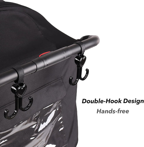 Stroller Snack Tray with Stroller Cup Holder and Phone Holder?3 in 1 Universal Stroller Snack Tray and 2 Stroller Hooks?Removable Clip Hook Stroll...