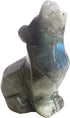 Natural Moonstone Wolf Crystal Figurine, Hand Carved Stone Animal Statues for Home Decor 2.5 Inches...