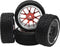 4Pack HIRCQOO 12mm Hex Plastic Wheel Rims & 2.59" Rubber Tires Set w/Foam Compatible with Traxxas Kyosho HPI Tamiya TT-01 TT-02 Sakura HSP 1/10 RC...