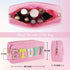 Preppy Patch Makeup Bag,Nylon Cosmetic Preppy Makeup Stuff Bag with Zipper,Stoney Clover Chenille Varsity Letter Stuff Bag,Travel Organizer Make U...