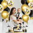 RUBFAC 110pcs Black and Gold Balloons Garland Arch Kit with Black Gold Confetti Balloons for Graduation Birthday Wedding Party Decorations...