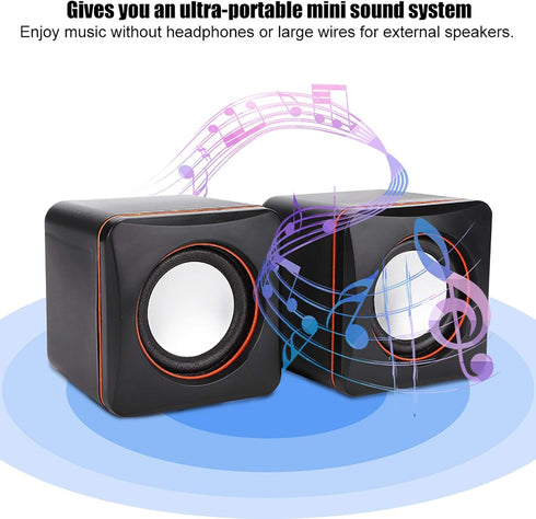 Computer Speaker, 3.5mm PC Speaker Mini USB Stereo 3.5mm Jack Wired Speaker for Desktop Laptop PC Computer,Compact Desktop Speaker USB Charging fo...