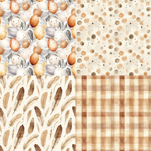 LZBRDY 24 Sheet 6"X6" Decorative Craft Paper Sheet Pads, Easter Rabbits Eggs Feathers Patterns, 160GSM Junk Journal Single-Sided Scrapbook Paper, ...