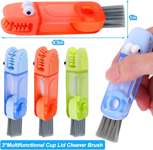 4 in 1 Cup Lid Gap Cleaning Brush Set,Multifunctional Water Bottle Lid Cleaner Brush,3 Pack Water Bottle Crevice Cleaning Tool,Tumbler Lid Cleaner...