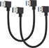 2 Pack Left & Right Angle USB 3.0 A Cable 90 Degree USB 3.0 Type A Male Transferring Data and Charging Extension Cable for Hard Drive,Printers,Mod...