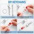 12 Pcs Beadable Keychain Bar, Silver Bead Keychain Beaded Keychain for Pendant DIY, Alloy Blank Keychain Accessories Bulk for Keychain Making Supp...