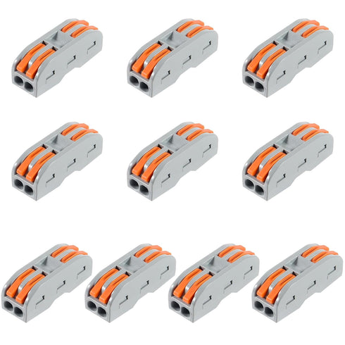 DIANN 10pcs Lever Wire Connectors 2 Circuit Inline Splices Electrical Wire Connector SPL-2 Lever Nuts Wire Connectors 28-12 AWG Quick Connect Spli...