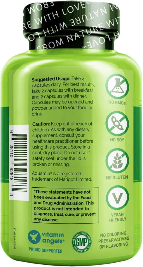 NATURELO Calcium Supplement - Bone Strength with Calcium 600mg, Vitamin D3, K2, C, Magnesium Zinc - Plant-Based, 120 Vegetarian Capsules, Non-GMO,...