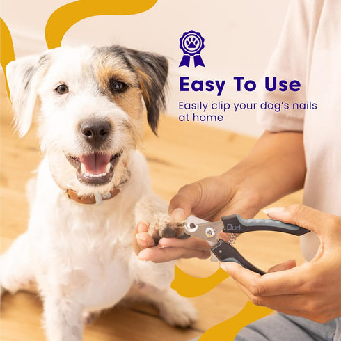 Dudi Pet Dog Nails Clippers and Nail File - Cat or Puppy Claw Trimmers with Lock Guard - Razor Sharp Grooming Clipper Trimmer Blades for All Breed...