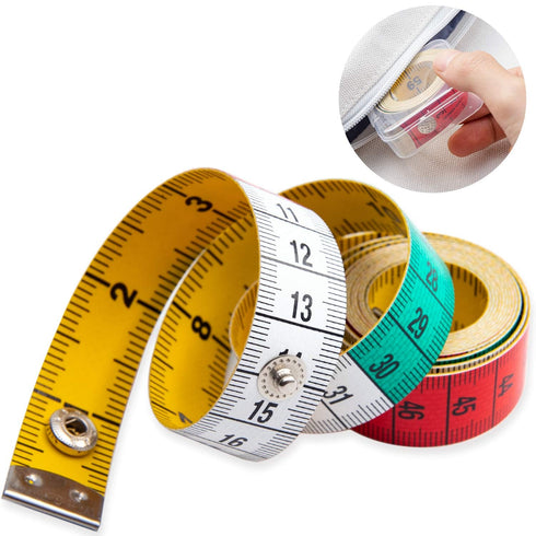 Tape Measure Measuring Tape for Body Fabric Sewing Tailor Cloth Knitting Home Craft Measurements,60-inch/150-cm Soft Multicolor Tape Measure Body ...