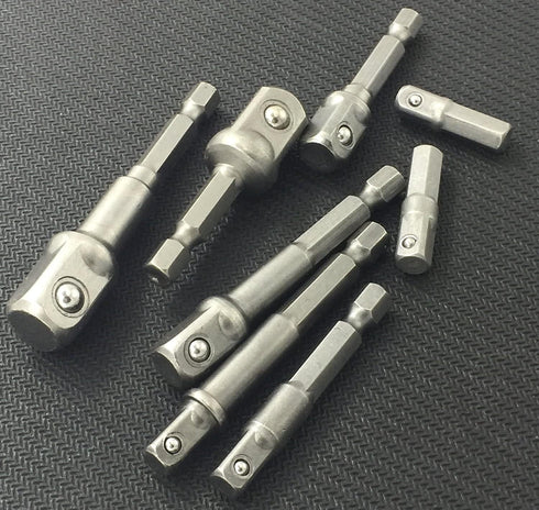 1/4" 3/8" 1/2" Power Hand Tools Socket Adapter set, Nut Driver Power Drills Impact Socket Bit Hex Adapter Extension set Socket Wrench Adapter Set ...