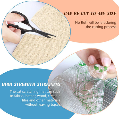 78.7"x15.8" Cat Scratching Mat, JOUXKOT Trimmable Cat Scratching Carpet, Cat Scratching Mat Self-Adhesive for Cat Scratching Post, DIY Climbing Ca...